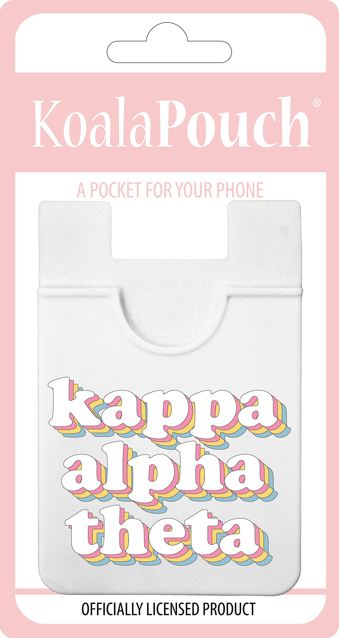 Kappa Alpha Theta Koala Pouch - Retro Design Slim Card Holder for Phone Case | Ultra-Thin Phone Wallet Stick On | Holds Credit Cards & Cash | Perfect for Sorority Sisters, College Students & Greek Life Events