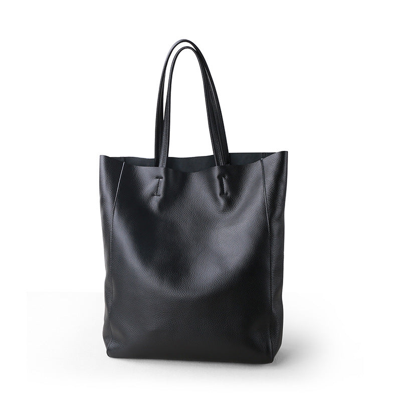 Premium Genuine Leather Tote Bag - Large Capacity Cowhide Shoulder Bag for Women, Soft & Durable - Perfect for Work, Travel & Everyday Use