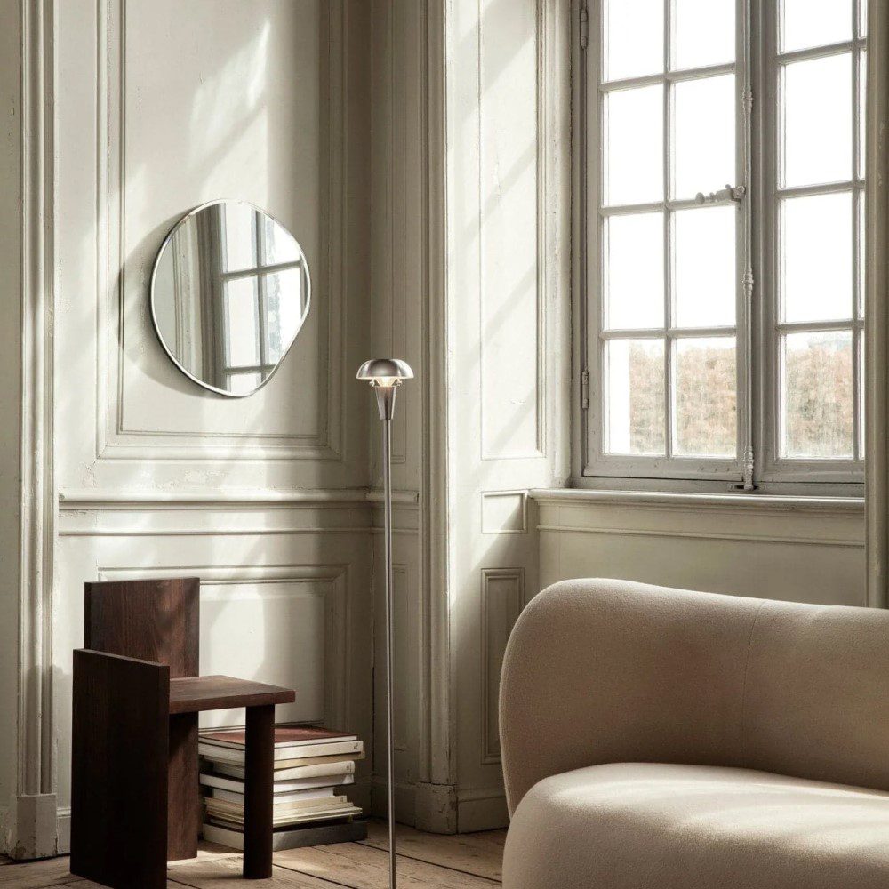 FERM LIVING Pond Mirror Small - Brass Round Wall Mirror for Bathroom, Bedroom & Living Room Decor