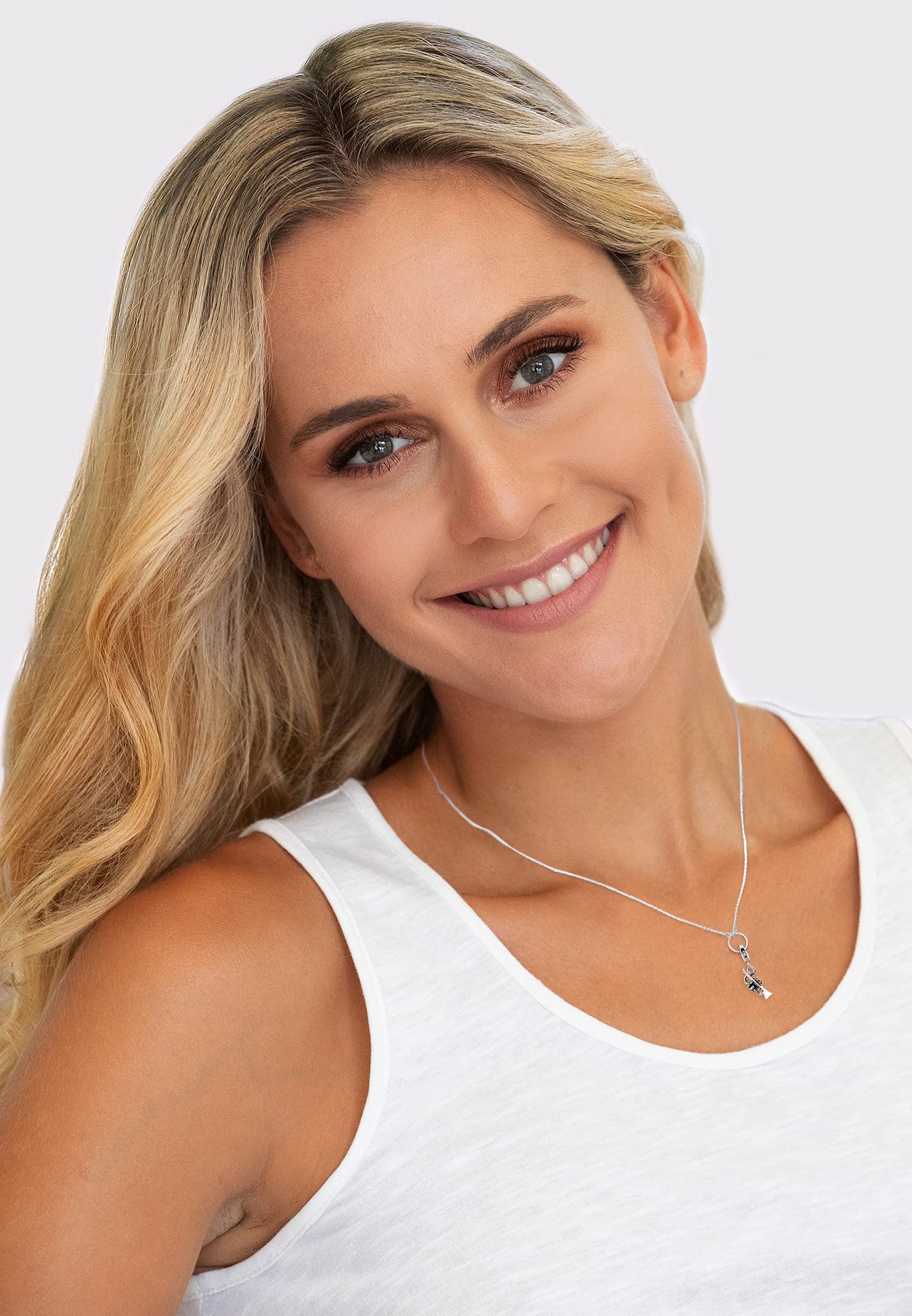 Nenalina Trumpet Pendant Charm - 925 Sterling Silver Jewelry for Bracelets & Necklaces | Perfect for Pandora, Trollbeads & Other Charm Brands | Ideal for Music Lovers & Gift Giving
