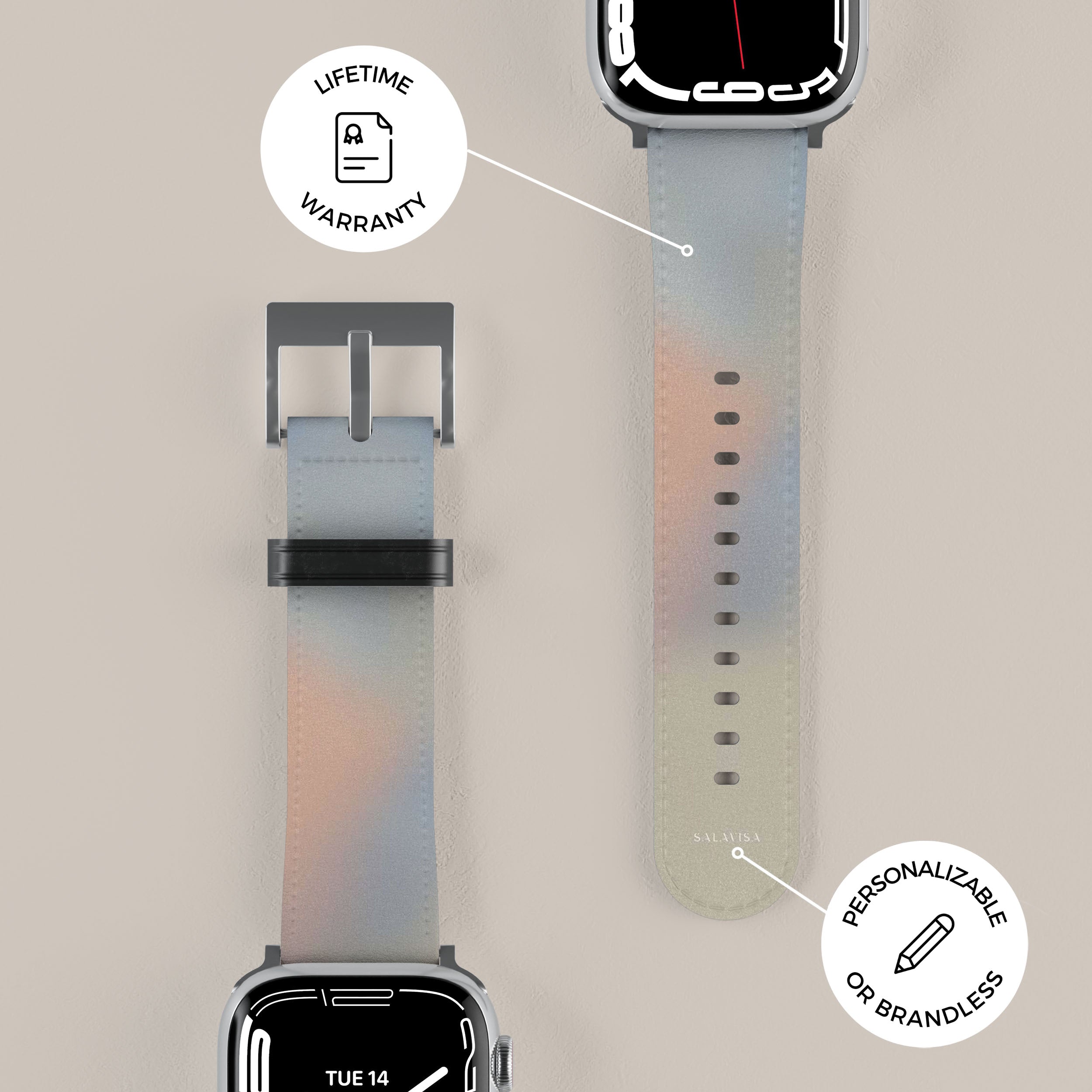 Premium Sky Haze Apple Watch Band - Soft Silicone Replacement Strap for Apple Watch Series 9/8/7/6/SE/5/4/3/2/1 - Comfortable & Durable Sport Loop for Workout, Running, Swimming & Everyday Wear