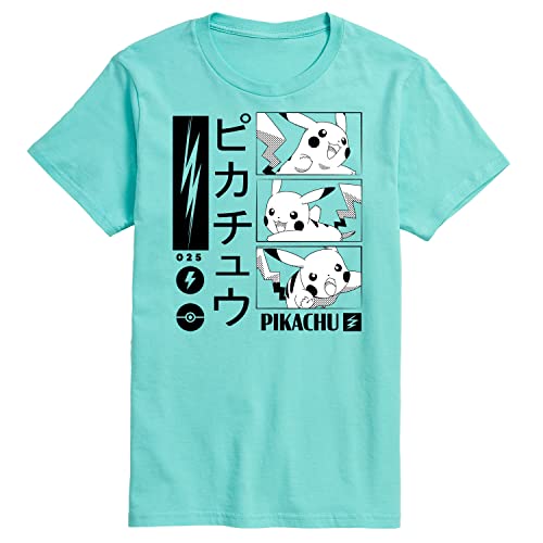 Pokémon Pikachu Manga Panels Men's Graphic T-Shirt - Short Sleeve Casual Tee for Anime Fans & Gamers - Perfect for Cosplay, Conventions & Everyday Wear