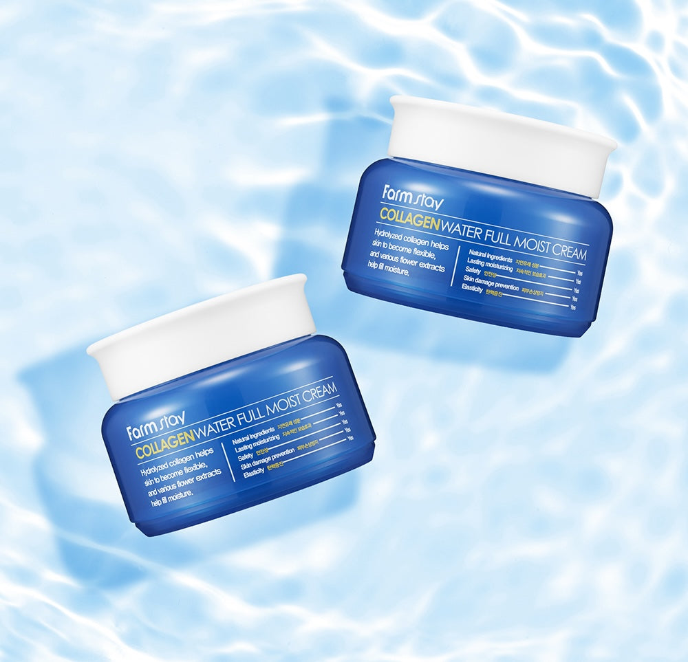 Farmstay Collagen Water Full Moist Cream 100g - Hydrating Face Moisturizer for Dry Skin | Day & Night Cream for Women | Korean Skincare for Glowing Complexion | Perfect for Daily Hydration & Anti-Aging Routine