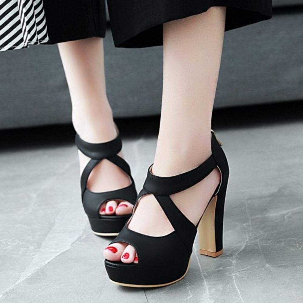Gracemee Women's Fashion Summer Block Heel Platform Sandals - Comfortable & Stylish for Outdoor, Beach, and Party Wear