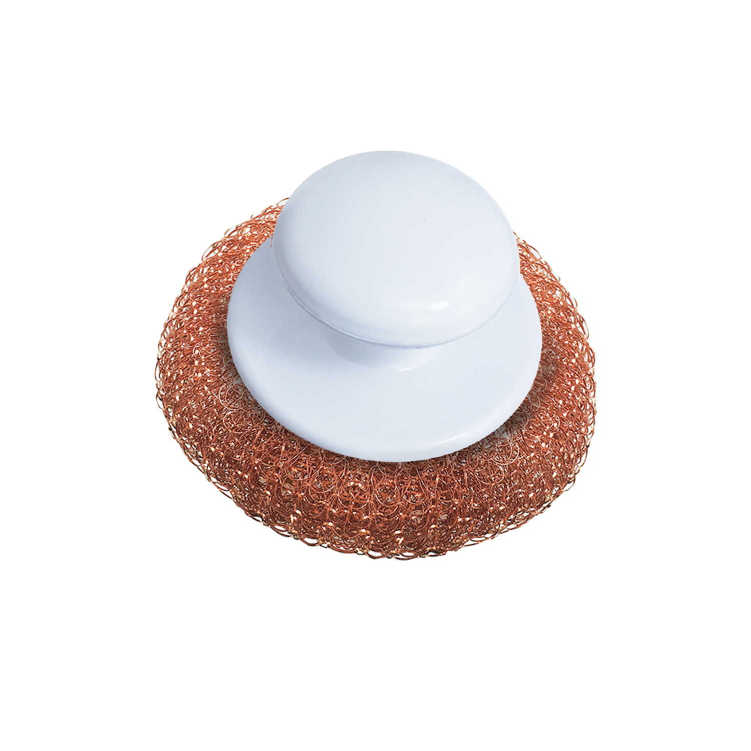Stainless Steel Copper Mesh Scrubber with Ergonomic Handle - Heavy Duty Kitchen Scouring Pad for Pots, Pans & Cookware Cleaning