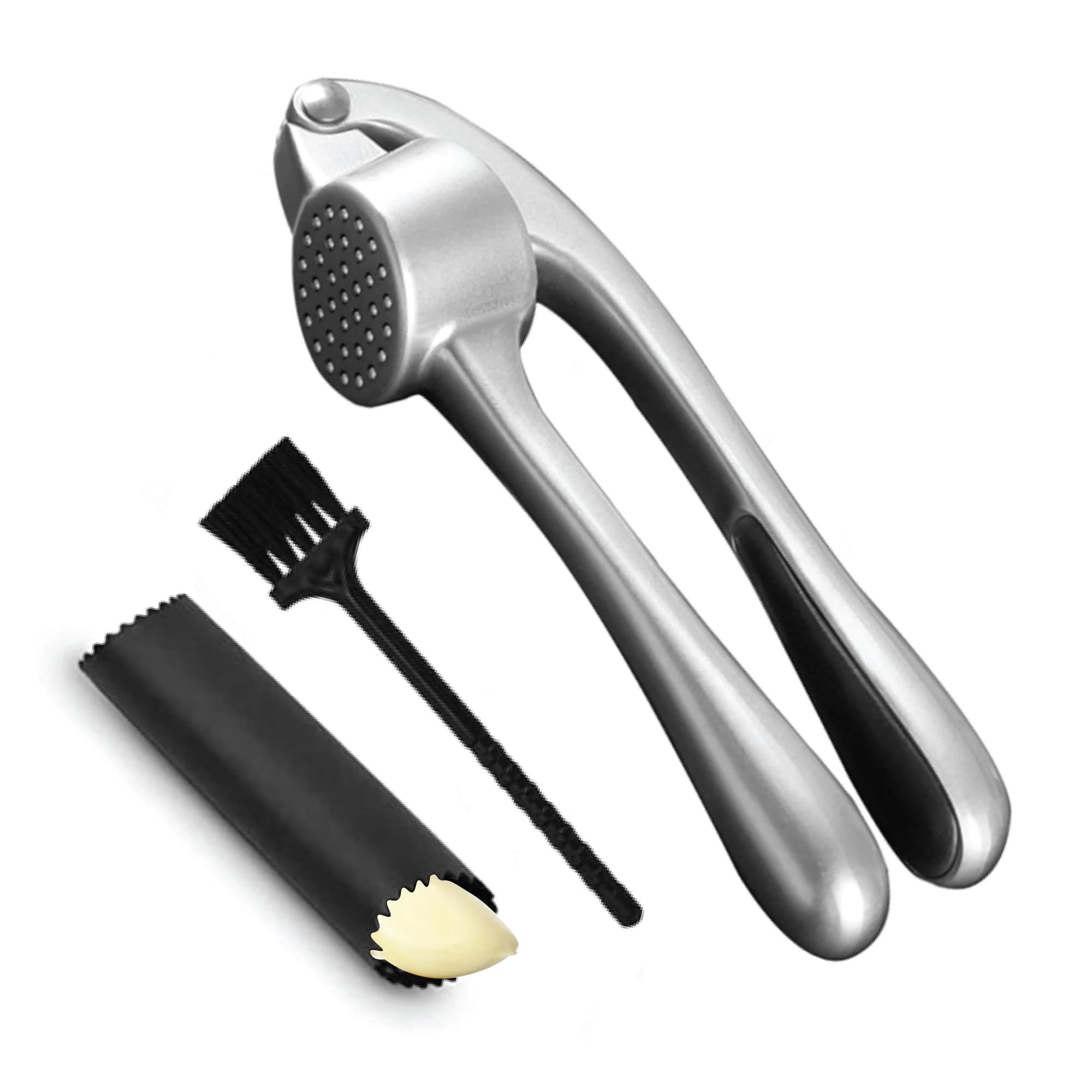 Premium Garlic Press Set - Rustproof & Dishwasher Safe - for Easy Cooking & Meal Prep