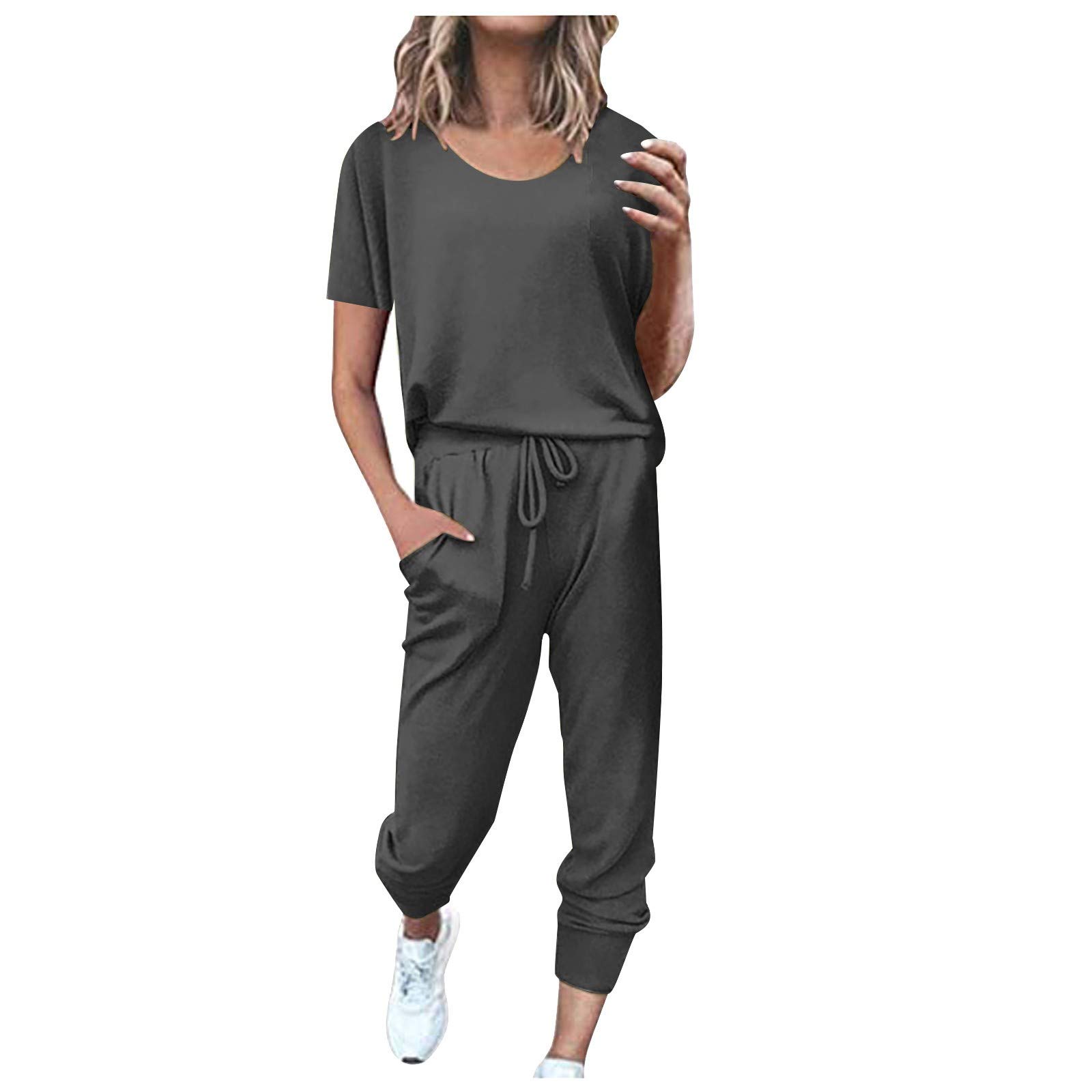Women's 2-Piece Sweatsuit Set - Long Sleeve Pullover & Drawstring Sweatpants Comfy Loungewear | Casual Outfit for Yoga, Gym, Running & Home Relaxation