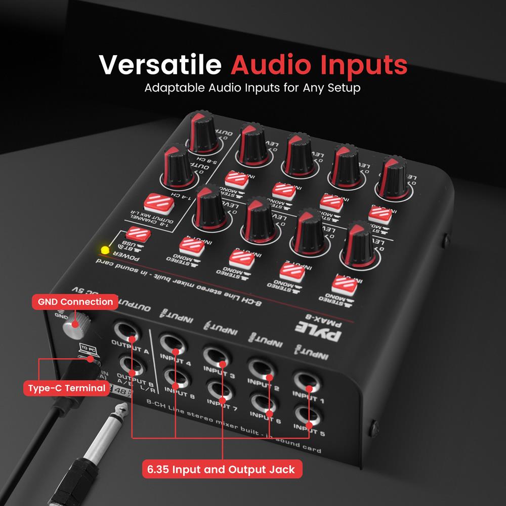 Compact Bluetooth Line Mixer for DJs & Musicians - Perfect for Home Studios, Live Performances & Podcasting