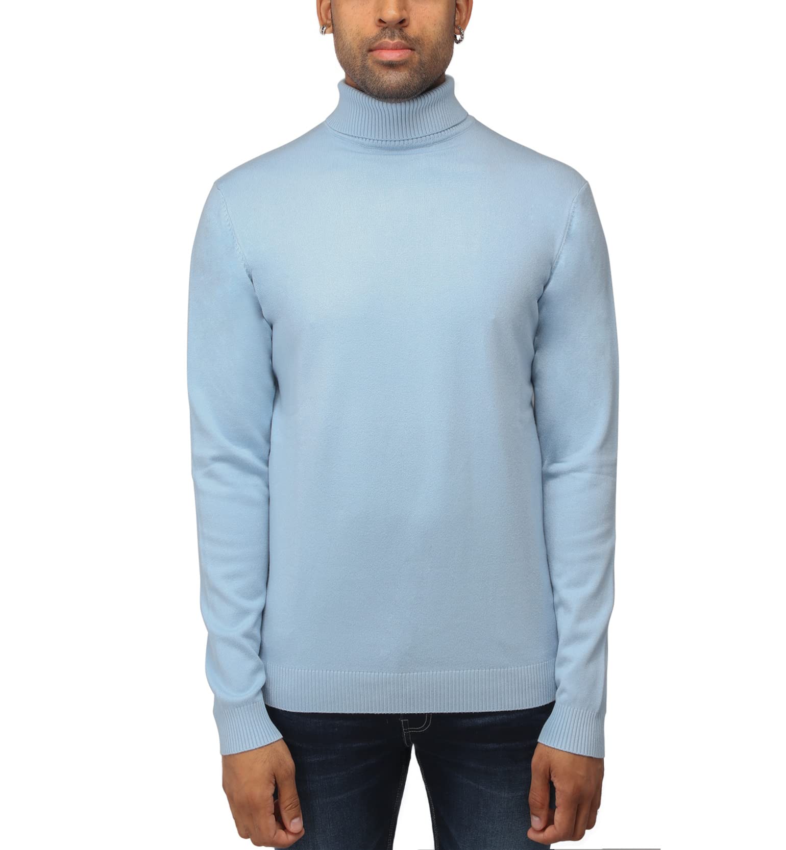 X RAY Men's Soft Slim Fit Turtleneck Sweater - Mock Neck Pullover for Regular & Big & Tall Sizes | Warm Winter Layering & Office Casual Wear