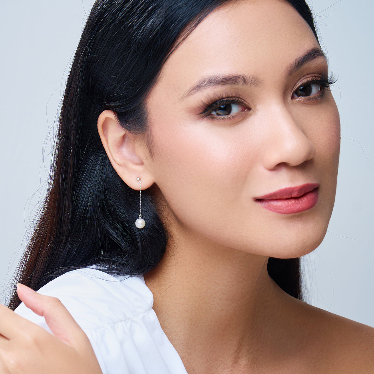 18K Gold Freshwater Pearl Earrings for Women - Elegant Dangle Pearl Jewelry Gift for Wedding, Anniversary & Special Occasions