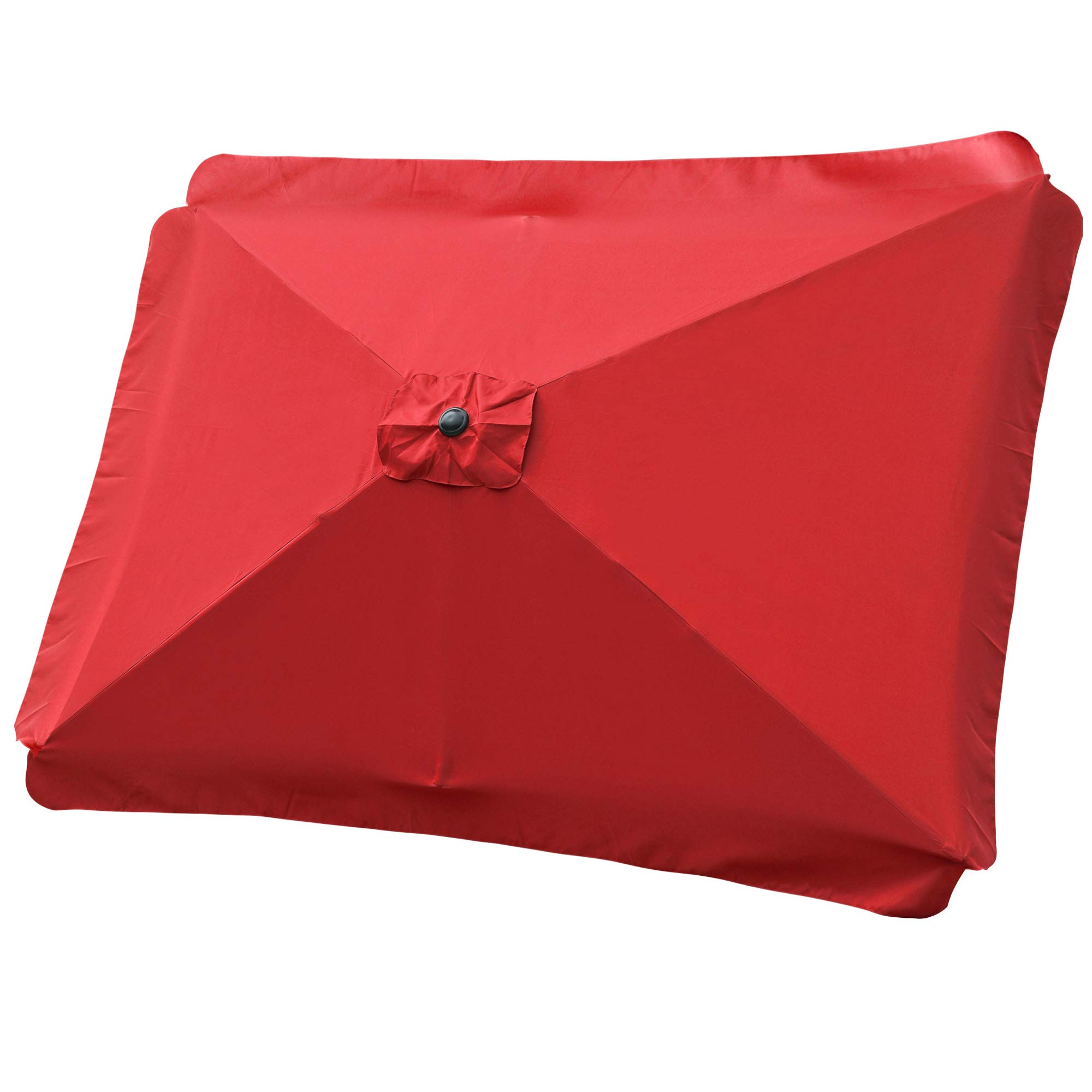 6.5x10ft Universal Replacement Umbrella Canopy Top Cover - Durable Polyester Fabric with Valance (Red) - Perfect for Patio, Beach, Poolside & Outdoor Relaxation