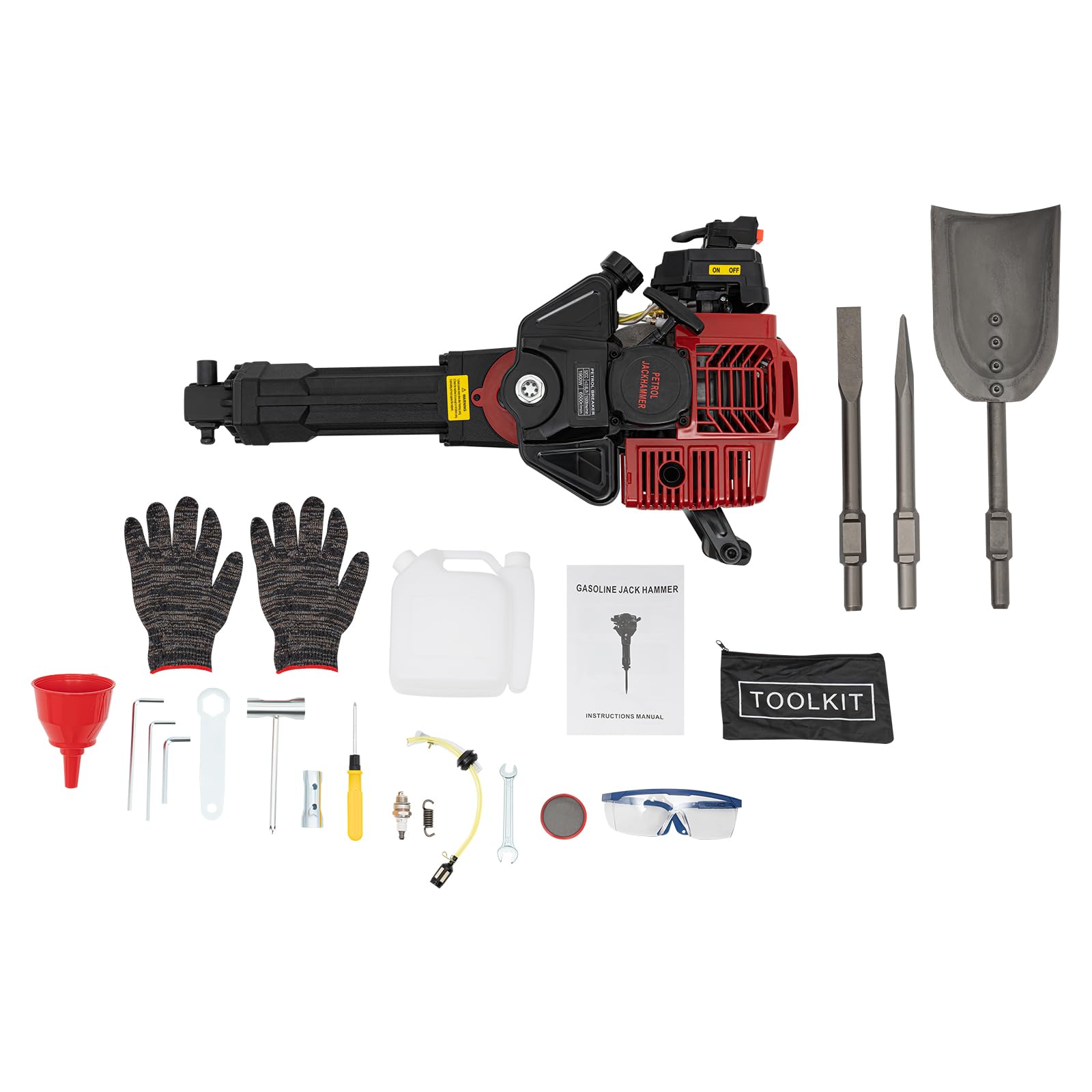 52CC 2-Stroke Gas Powered Trench Digger - Portable Handheld Trencher for Gardening, Lawn Planting & Tree Root Digging | Ideal for Landscaping, Irrigation Systems & Fence Post Installation