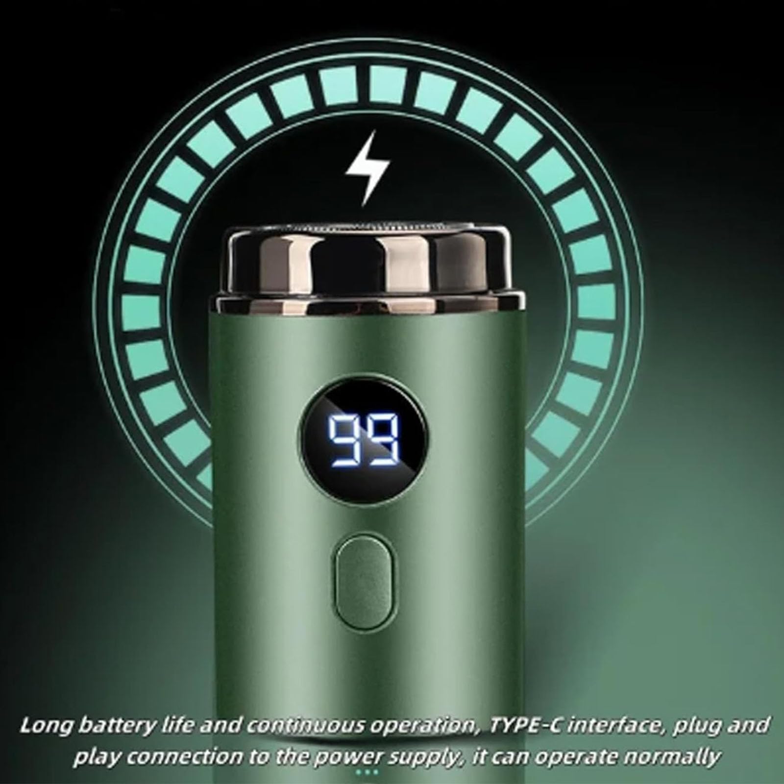Vishopee Mini Portable Electric Shaver for Men - Gold Pocket Size Rechargeable & Washable Travel Razor - 2025 New Model - Perfect for Business Trips, Gym, and Daily Grooming