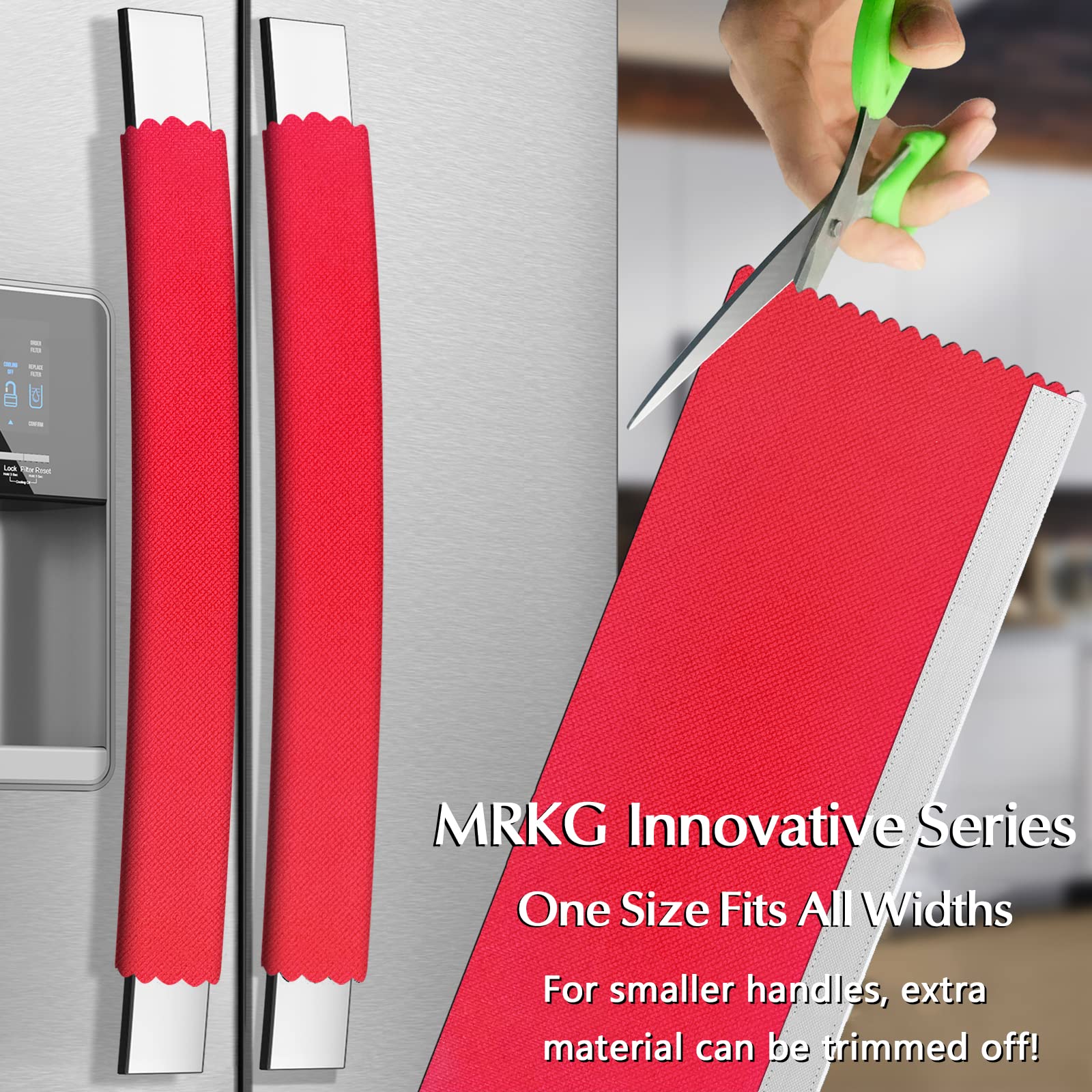 6-Pack Refrigerator & Microwave Handle Covers - Anti-Smudge, Drip & Stain Protection - Minimalist Design for Modern Kitchens - Keep Appliances Clean (Red) - Perfect for Busy Homes & Commercial Kitchens