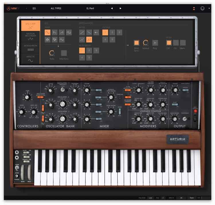 Arturia Mini V Software Synthesizer - Virtual Analog Synth Plugin Download for Music Production & Sound Design | Perfect for DAWs, Home Studios & Electronic Music