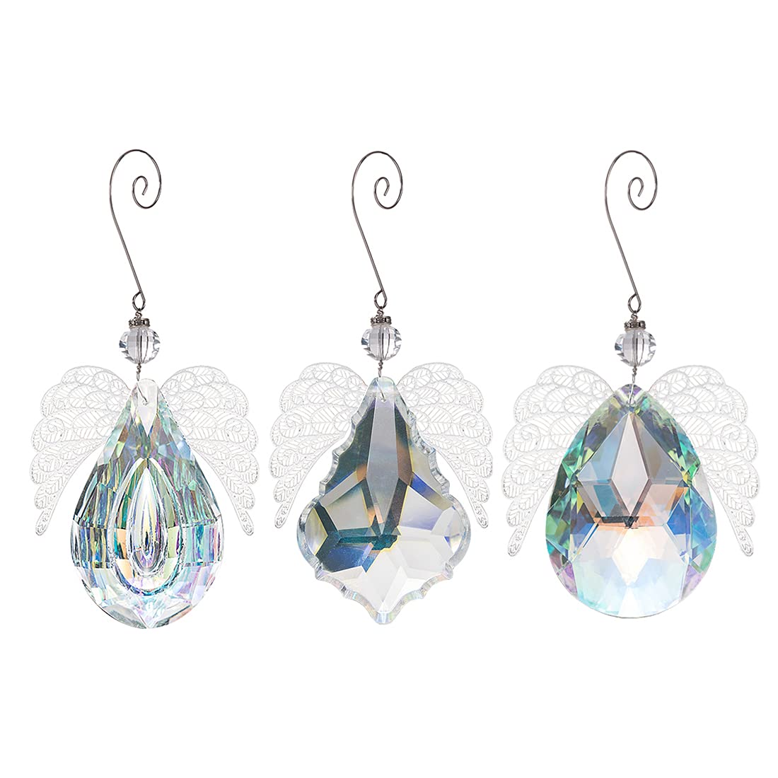 Hanging Angel Wings Crystal Suncatcher - 76mm Rainbow Prism Window Decor with AB Coating (Set of 3) - Perfect for Home, Garden & Office Decor to Create Beautiful Light Reflections