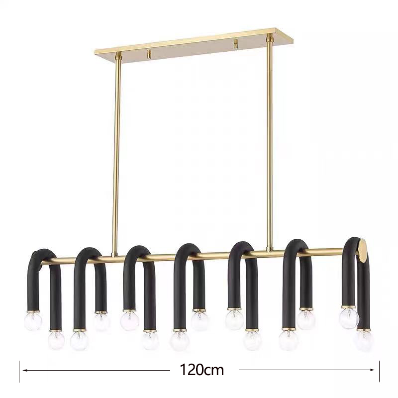 U-Shaped Tube Chandelier - Modern Exclusive Lighting Fixture for Dining Room, Living Room & Bedroom Decor