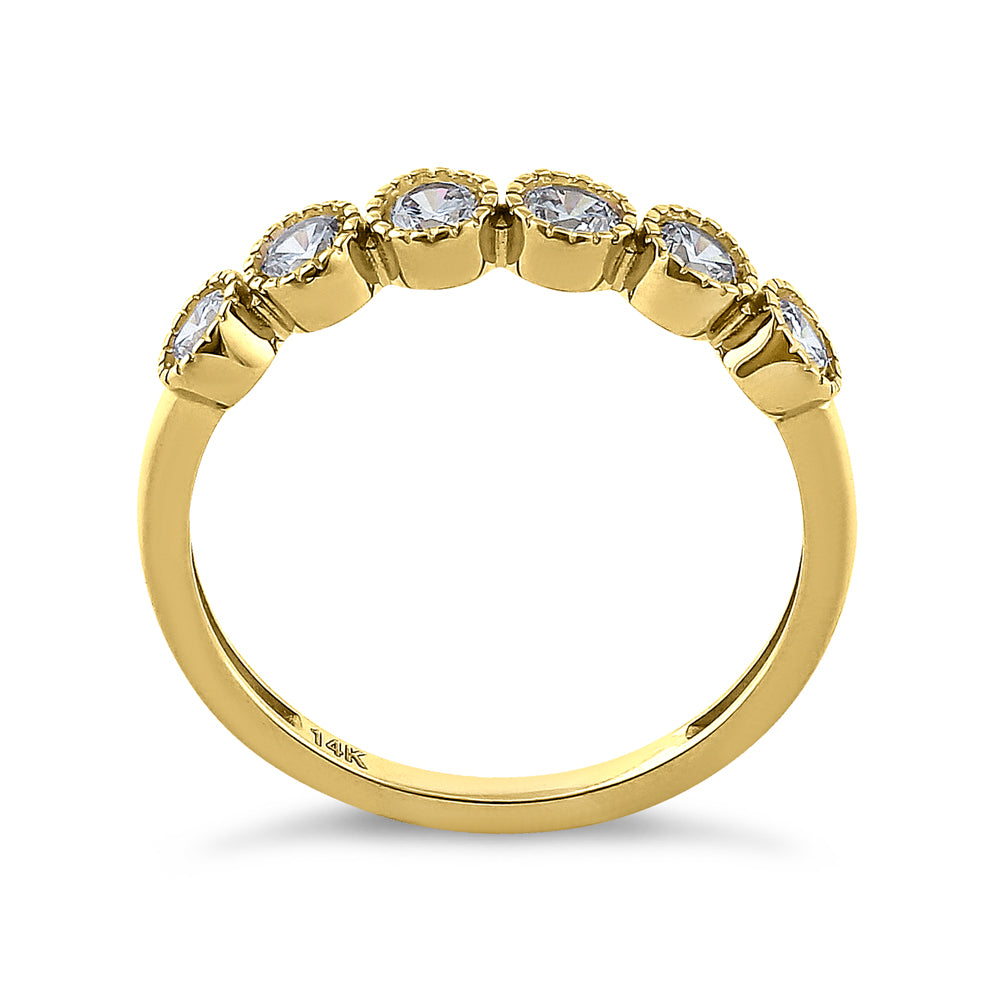 14K Solid Yellow Gold Round Diamond Ring - 0.75 Carat Total Weight, Elegant Wedding Band, Anniversary Gift for Her, Perfect for Engagement, Proposal & Special Occasions