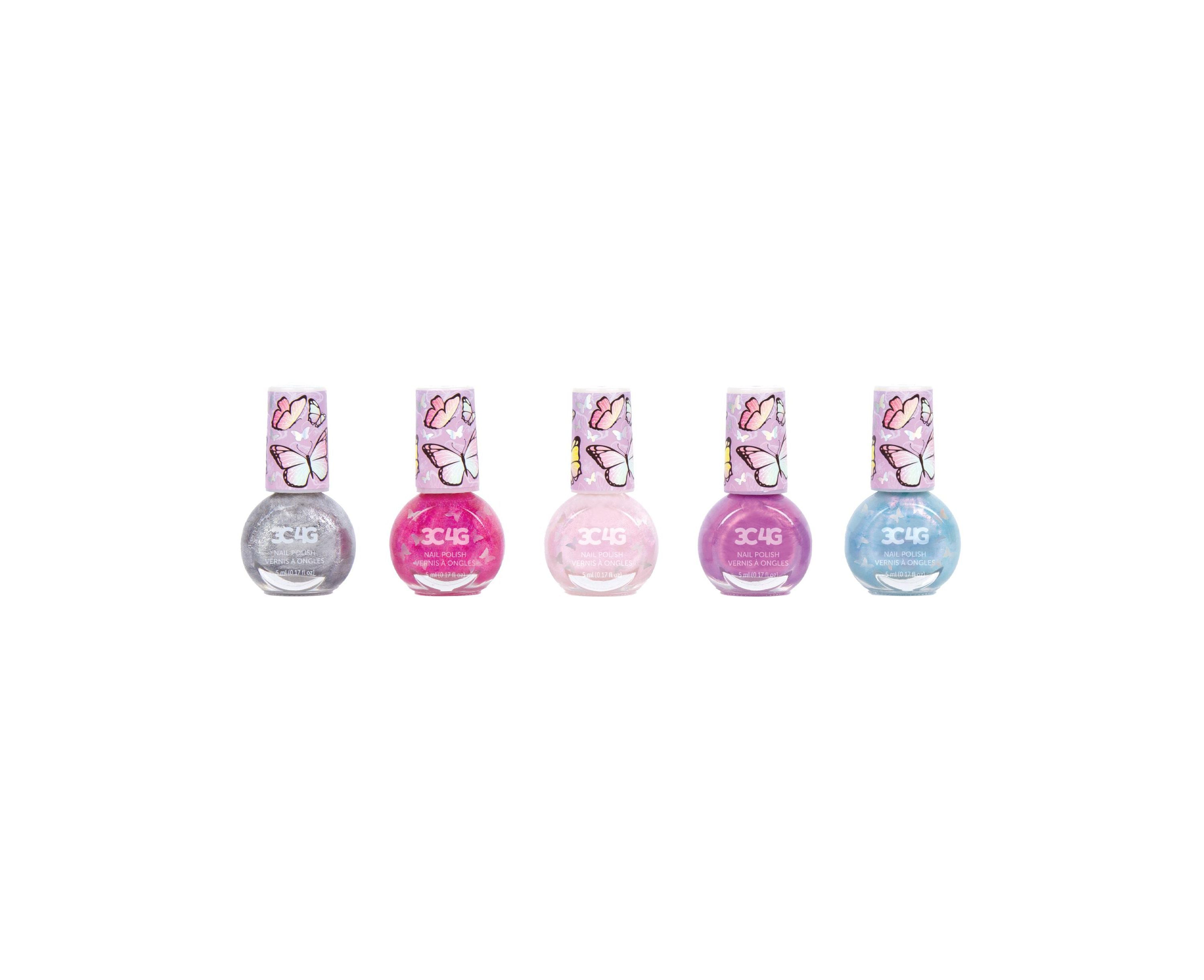 3C4G Butterfly Glitter Nail Polish Set - Sparkling Manicure Kit for Women, Long Lasting Metallic Nail Art with Glitter & Shimmer - Perfect for Parties, Weddings, and Special Occasions