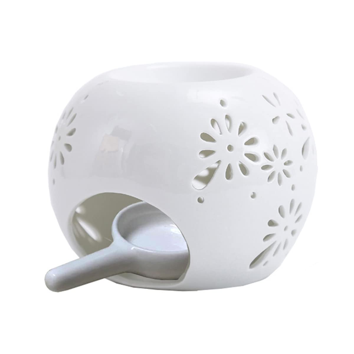Premium Ceramic Essential Oil Burner & Tealight Candle Holder - Aromatherapy Diffuser with Candle Spoon for Home, Bedroom, Office - Perfect for Relaxation, Meditation & Romantic Ambience - Ideal Gift for Holidays & Special Occasions