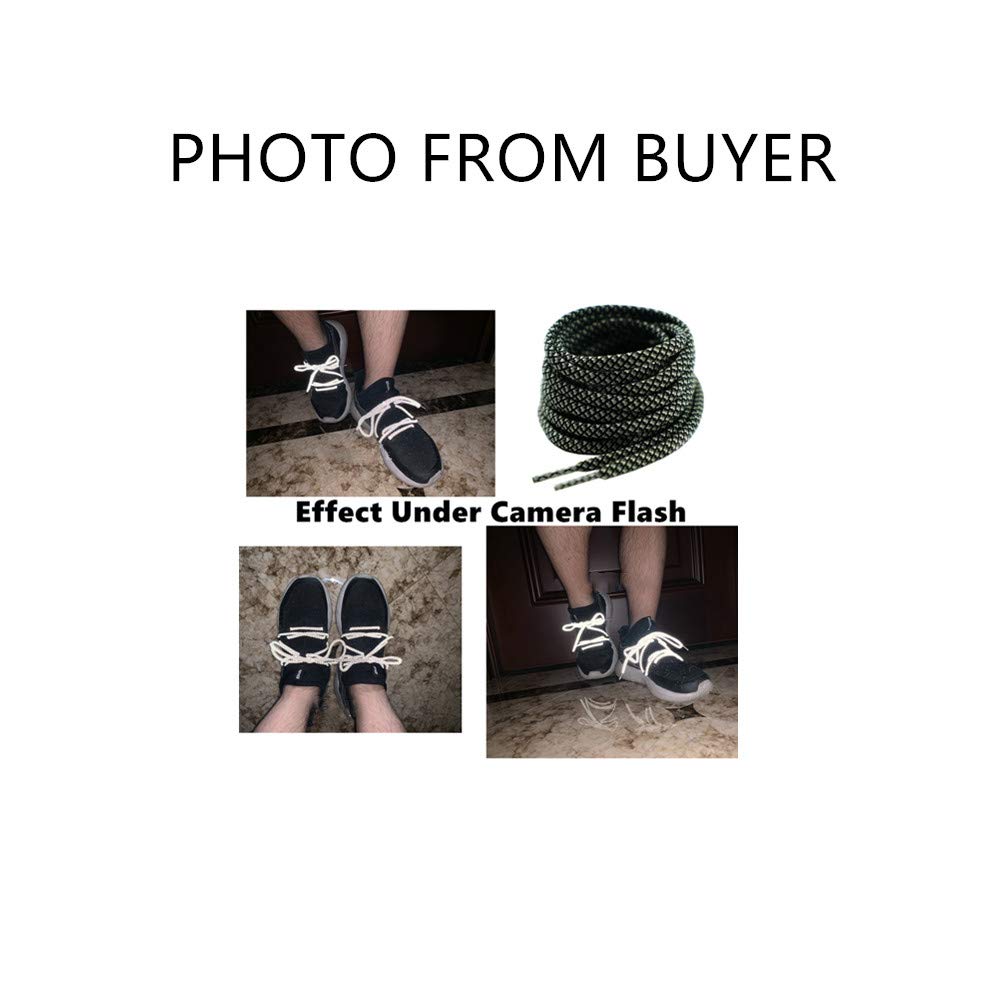 DECKER Reflective Round Shoelaces - 2 Pair Pack (5/32” Thick) for Running, Jogging & Night Safety - Perfect for Sneakers & Athletic Shoes