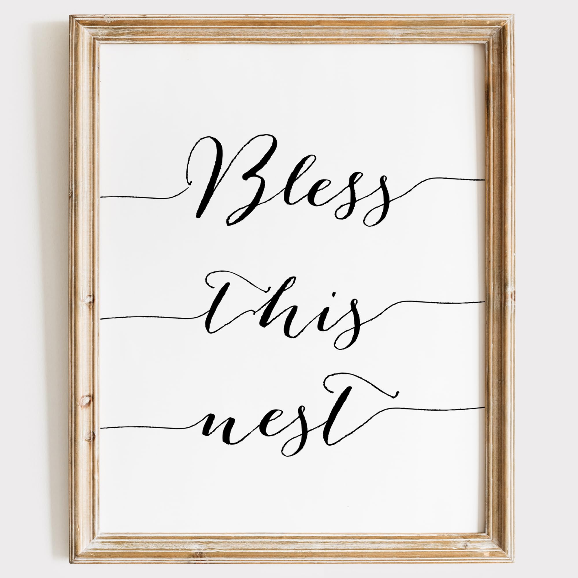 Bless This Nest Art Print - Unframed 8x10 - Funny & Heartfelt Home Decor Wall Art for Living Room, Entryway, Family Space - Perfect Housewarming Gift & Unique Wall Decor for Farmhouse, Nursery or Office