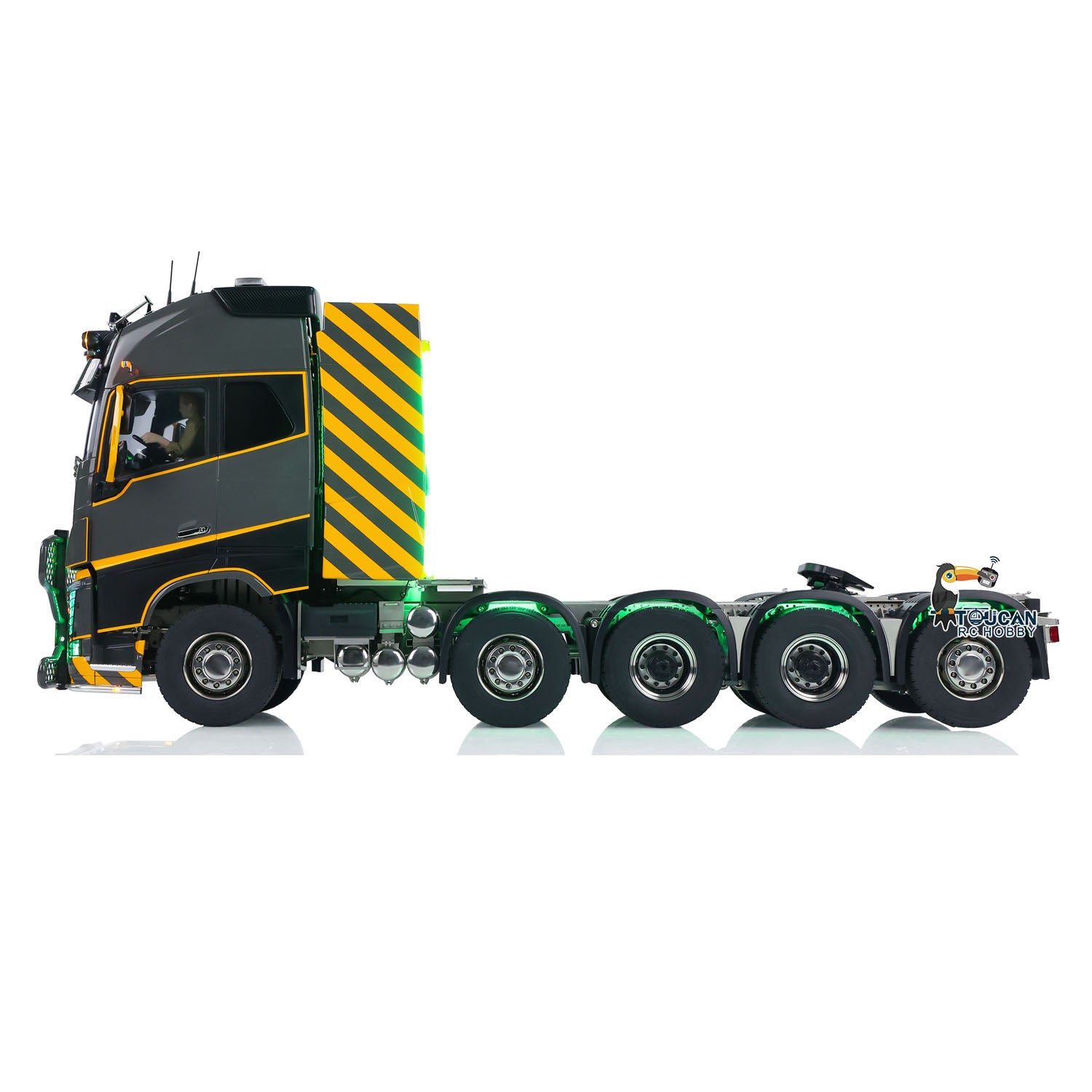 Unitru 02 FH16 1/14 Scale 10x10 Metal Chassis Remote Control Tractor Truck RTR RC Lorry Car Model with ST8 Radio, Battery, Smoke & Light - 3 Speed Modes for Off-Road Racing & Collectors