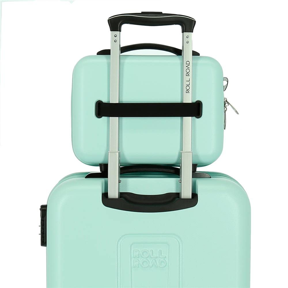 Adjustable ABS Toiletry Bag 9.14L - Black & Turquoise for Travel