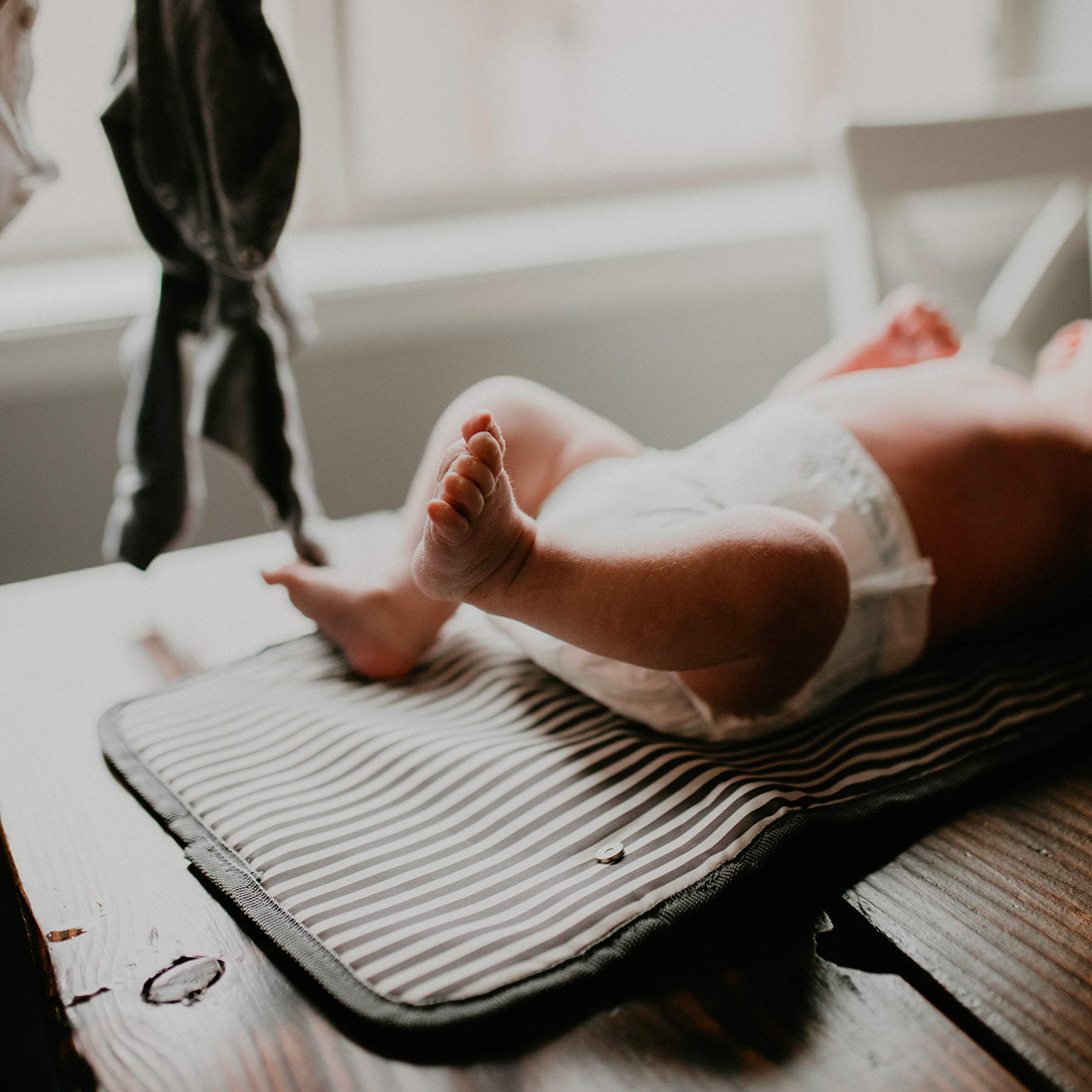 Parker Baby Portable Changing Pad for Diaper Changing On-The-Go - Waterproof Travel Changing Mat with Birch Bag - Perfect for Nursery, Travel, and Outdoor Use