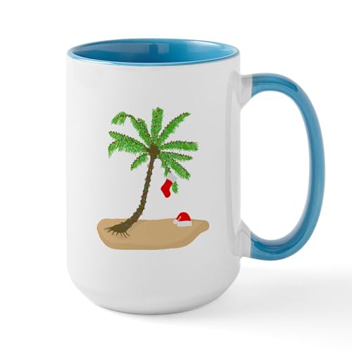 White/Blue Inside - Beach Christmas Mugs