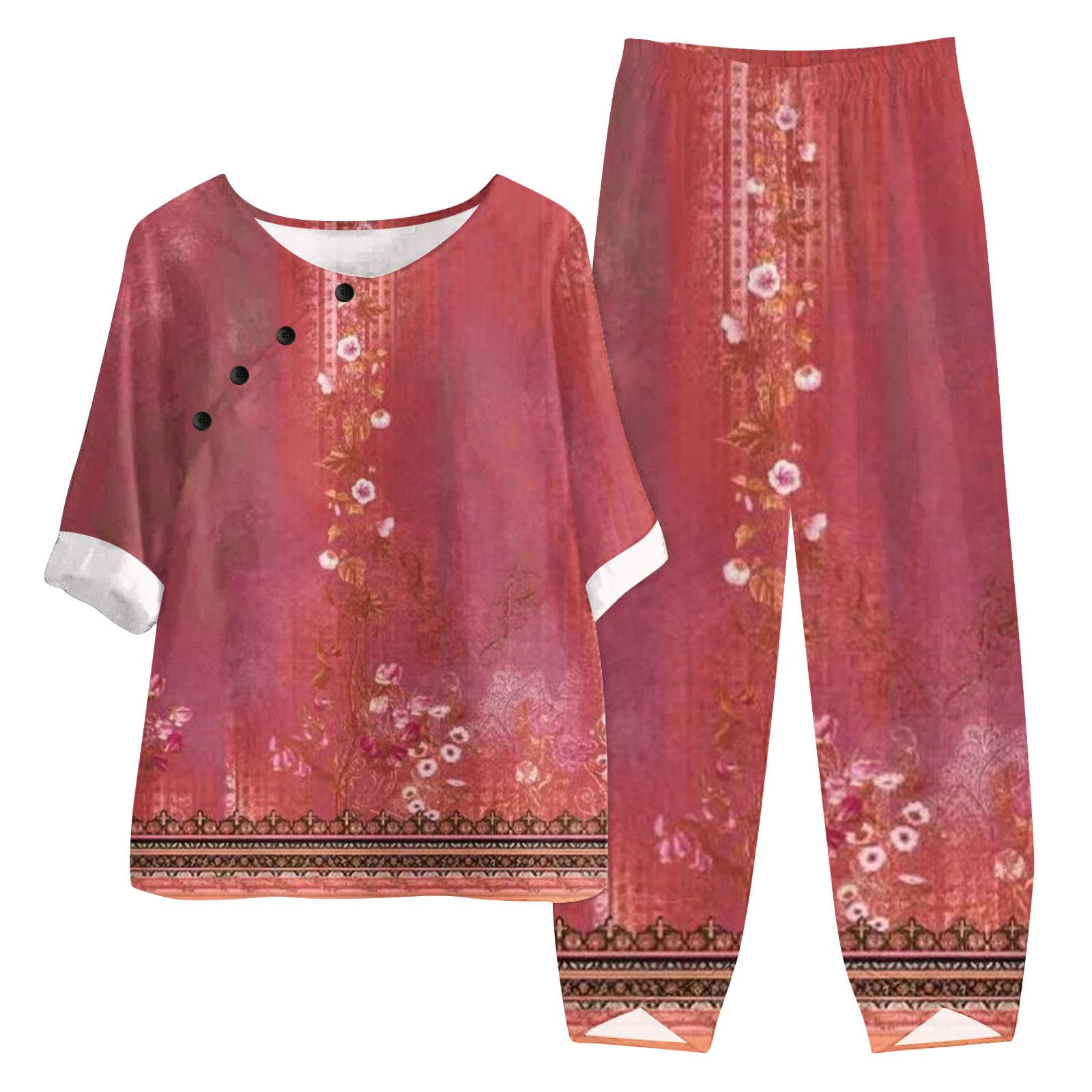 Oelaio Women's Summer Vacation Outfits - Satin 2 Piece Sets, Sexy Sweatsuits for Beach, Travel & Casual Wear | Women's Clothing for Vacation & Summer Style