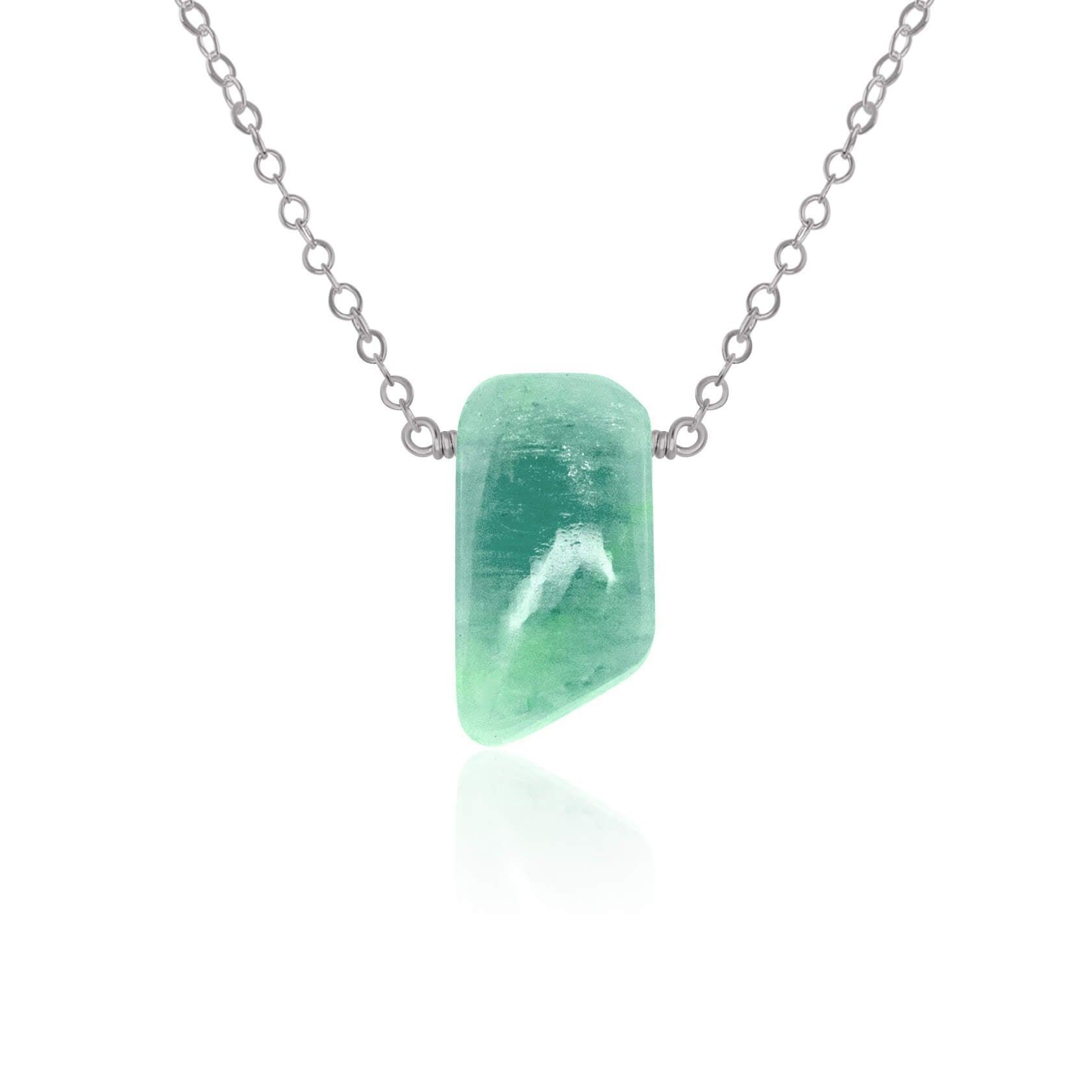 Natural Amazonite Crystal Slab Necklace - Smooth Green Gemstone Jewelry for Women | Healing Stone Pendant for Meditation, Energy Balance & Spiritual Gifts
