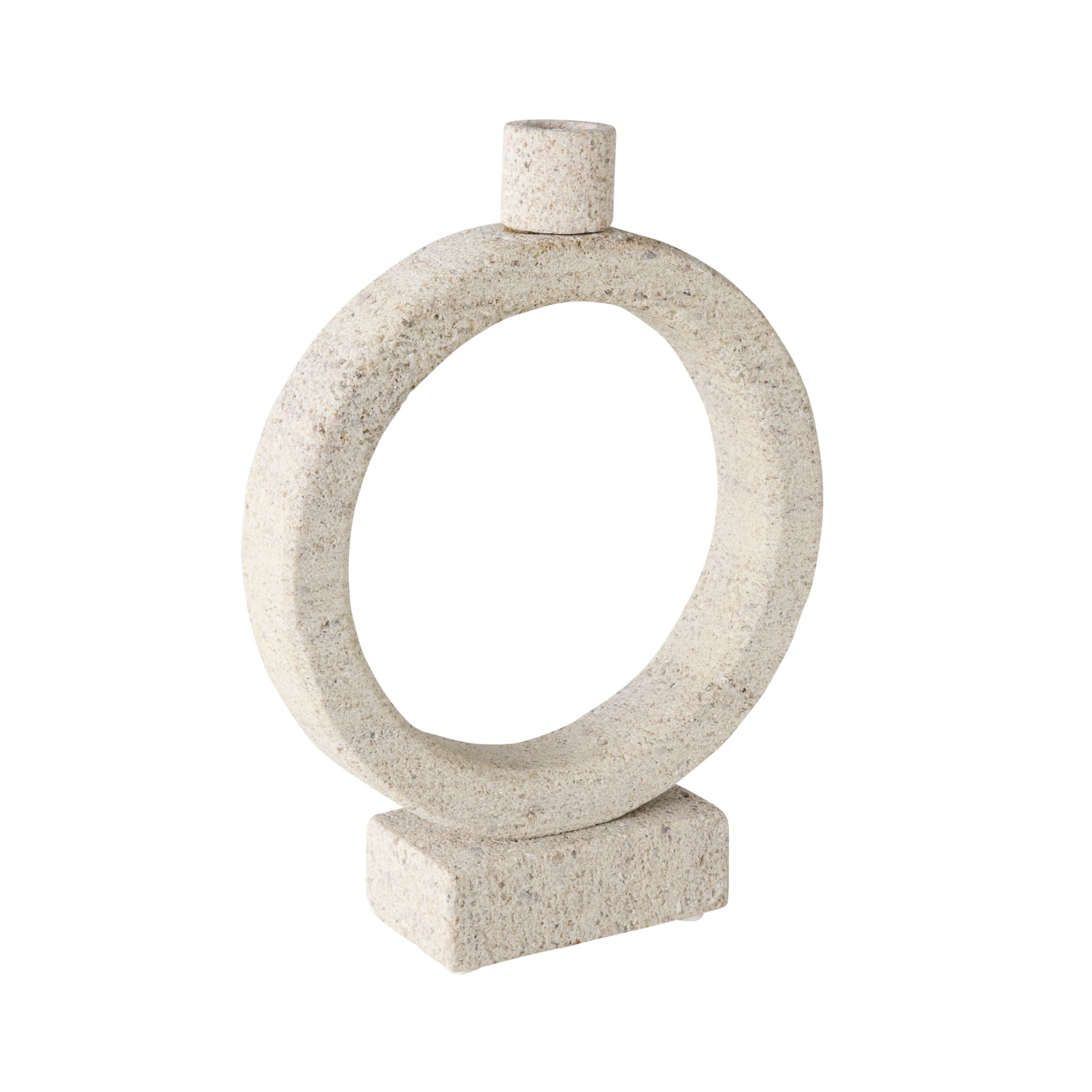 Elegant Beige Marble Orb Candle Holder - Large Decorative Centerpiece for Dining Table, Wedding Decor & Home Aesthetics