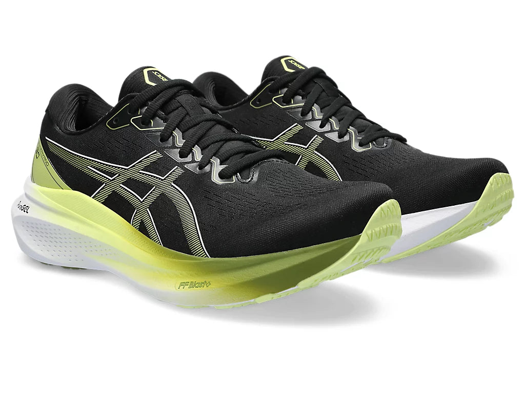 ASICS Men's GEL-KAYANO 30 Running Shoes Wide Width - Black/Glow Yellow - Stability & Cushion for Long-Distance Running, Jogging, and Gym Workouts