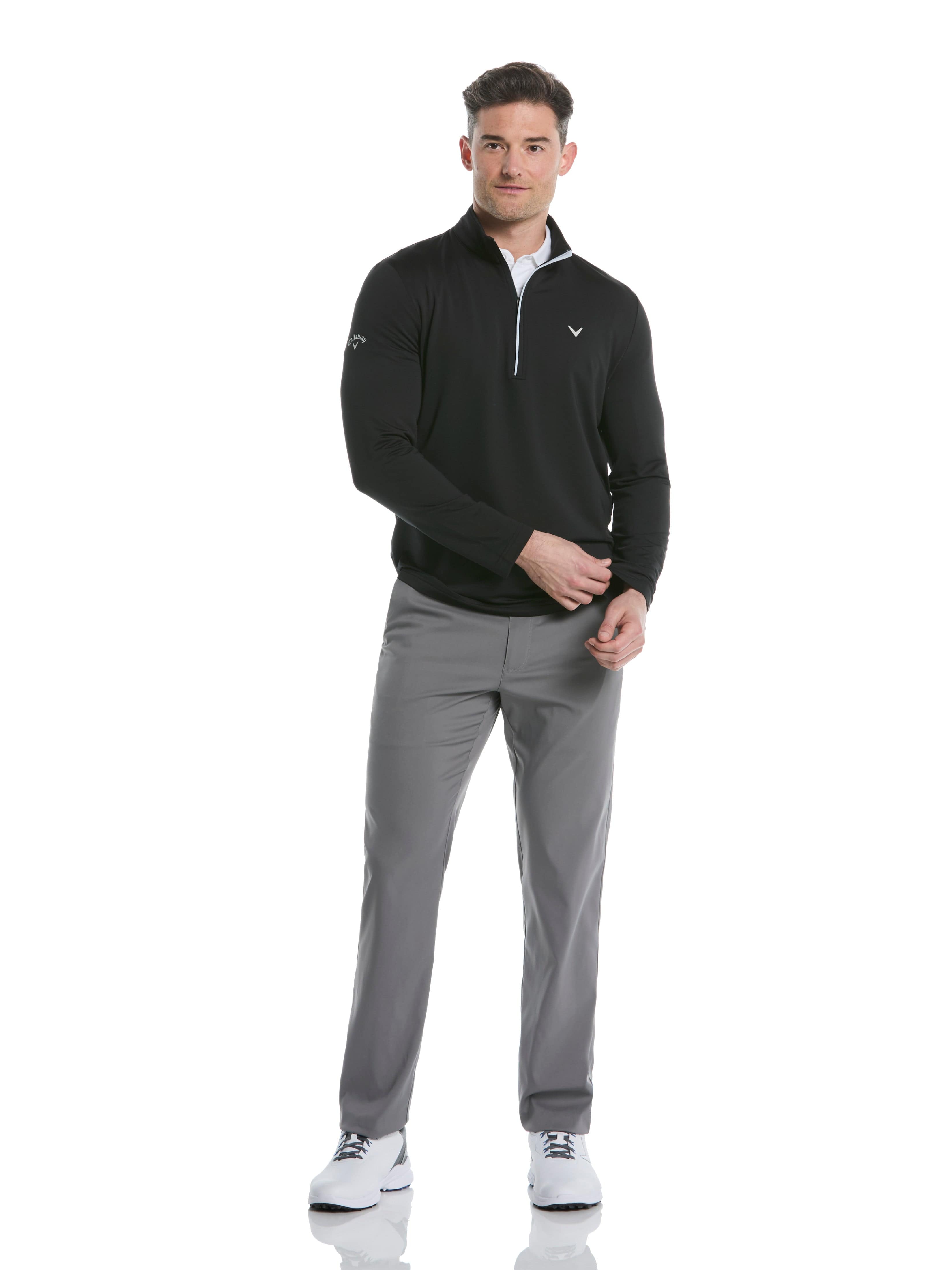 Men's Solid Color 1/4 Zip Pullover Sweater - Lightweight Casual Knit Top for Outdoor Activities & Layering