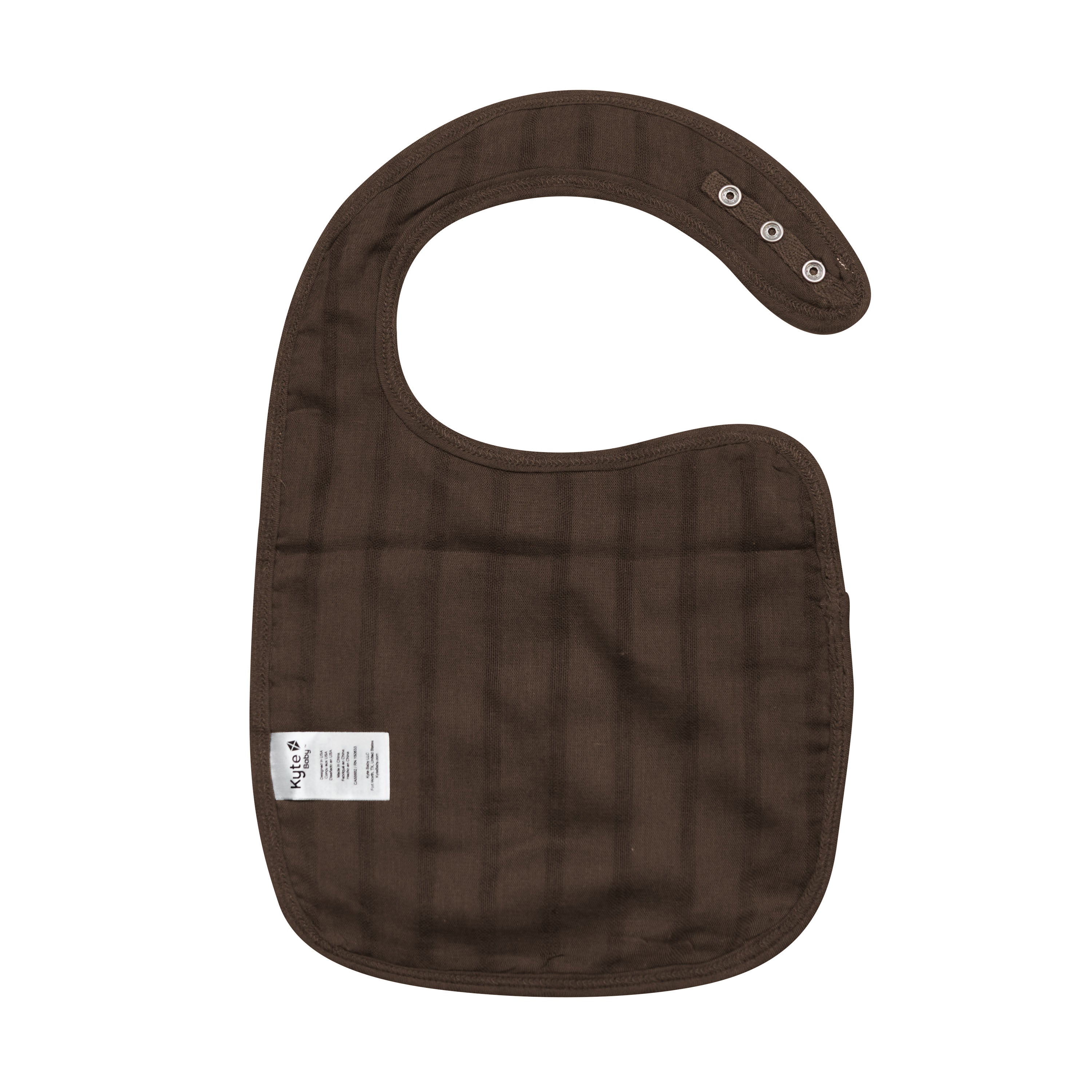 Organic Bamboo Muslin Baby Bib - Soft, Absorbent & Eco-Friendly for Messy Meals & Drooling - Espresso Brown for Stylish Feeding Time