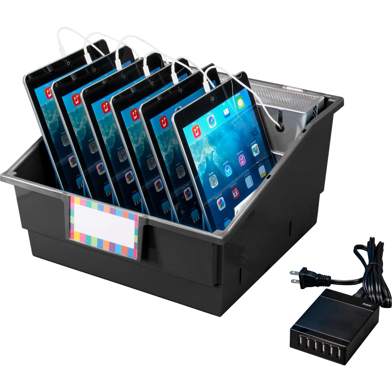 Really Good Stuff Tablet Storage and Charging Station - Organize & Charge Multiple Tablets - Perfect for Home, Office & Classroom Use