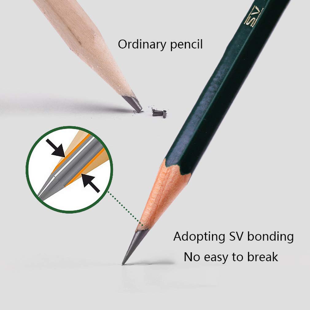 12B Professional Drawing Pencils for Artists & Students - Sketching, Shading & Fine Art Supplies for Beginners to Advanced