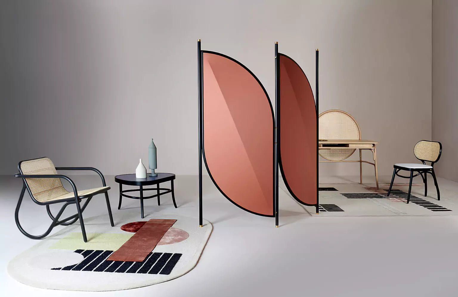 GTV Feng 2-Panel Room Divider - Decorative Folding Privacy Screen for Home, Office & Events | Perfect for Room Separation, Wedding Backdrop & Photo Booth