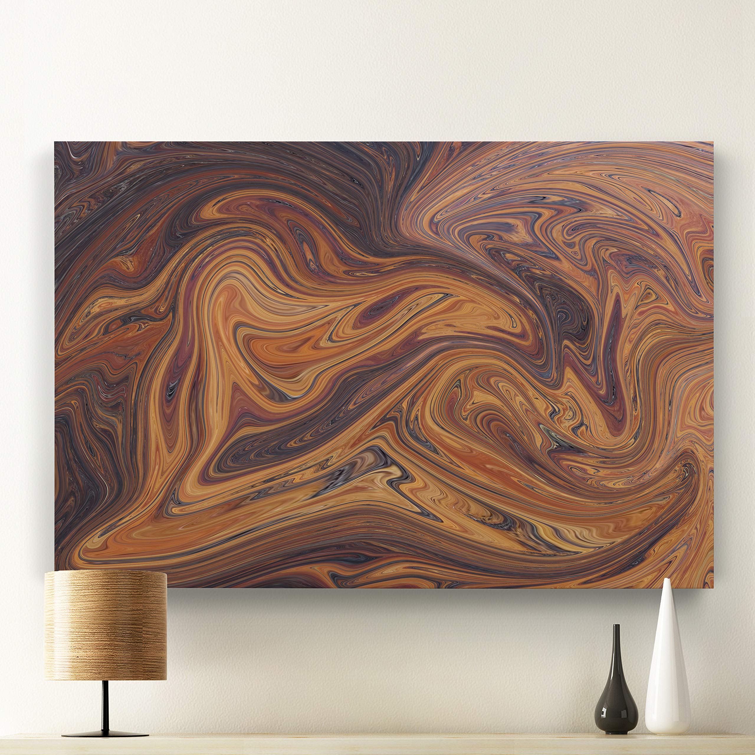Renditions Gallery Desert Dessert Marble Pattern Canvas Wall Art Print - 12x18 Inches Framed Ready to Hang - Modern Home Office Decor for Living Room, Bedroom & Dining Area