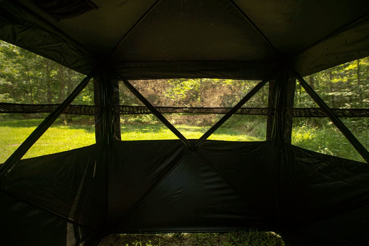 Rack House 300+ One Way Mesh Hunting Blind - Camouflage Hunting Gear for Deer & Turkey - Perfect for Ground Hunting & Wildlife Observation