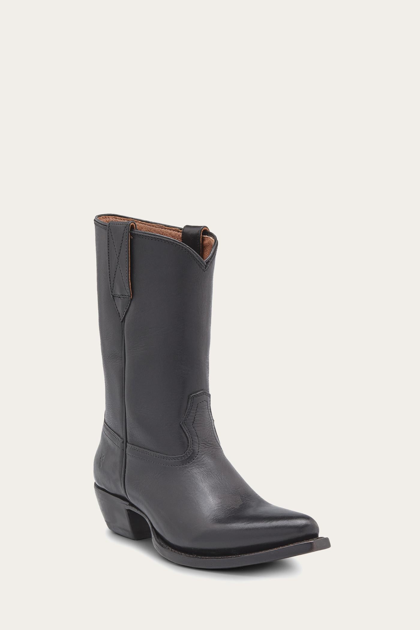 Frye Women's 40624 Black Leather Boots - Stylish Ankle Boots for Women | Perfect for Casual Outfits, Office Wear & Fall Fashion
