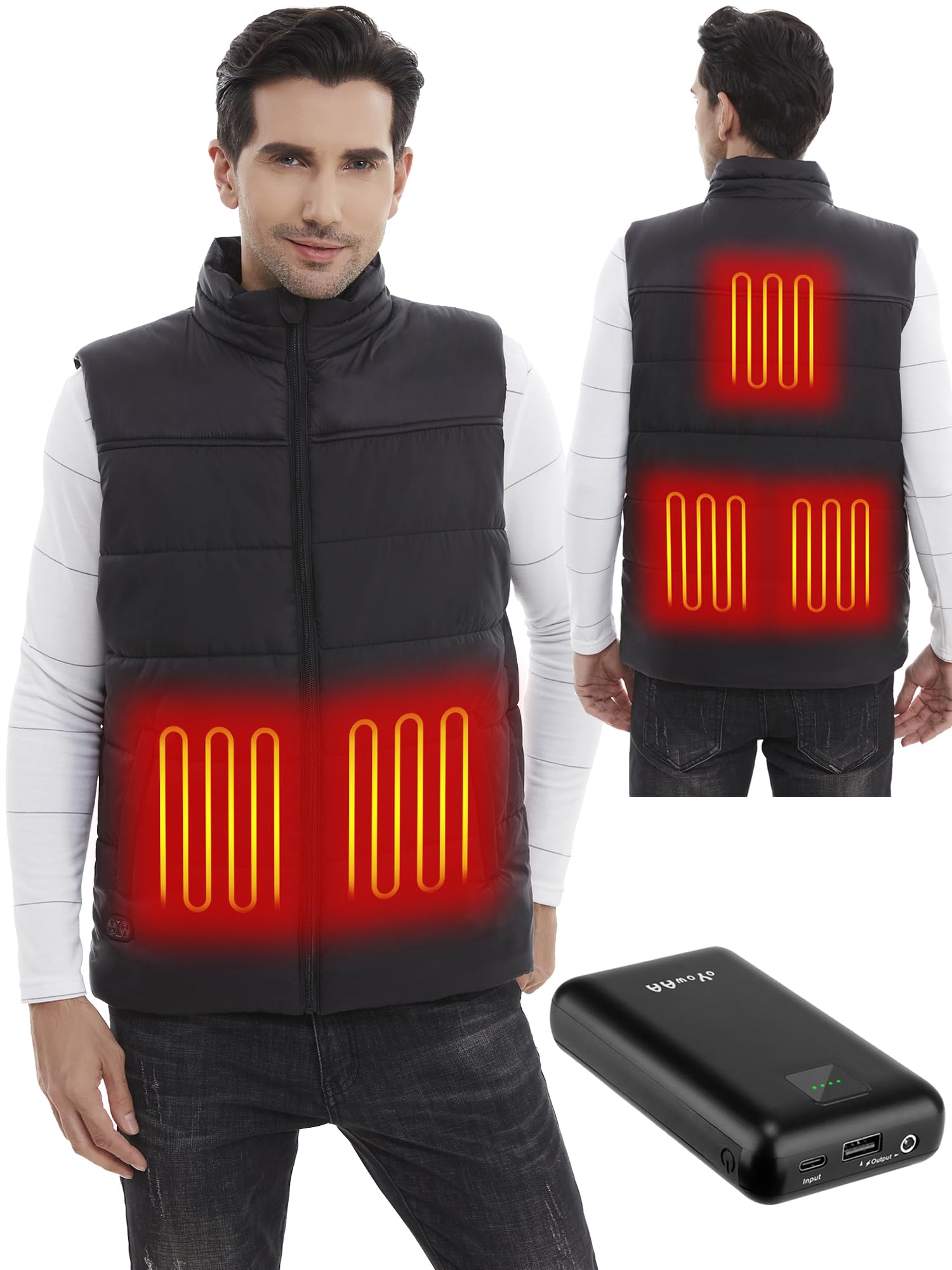Heated Vest for Men with 16000mAh Battery Pack - USB Rechargeable Winter Heating Jacket for Outdoor Activities, Hunting, Skiing & Cold Weather
