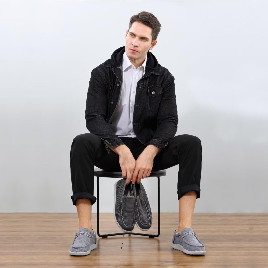 **TAZERO Men's Wide Width Slip-On Loafers with Arch Support – Comfortable Casual Shoes for Plantar Fasciitis – Perfect for Work, Travel & Everyday Wear**