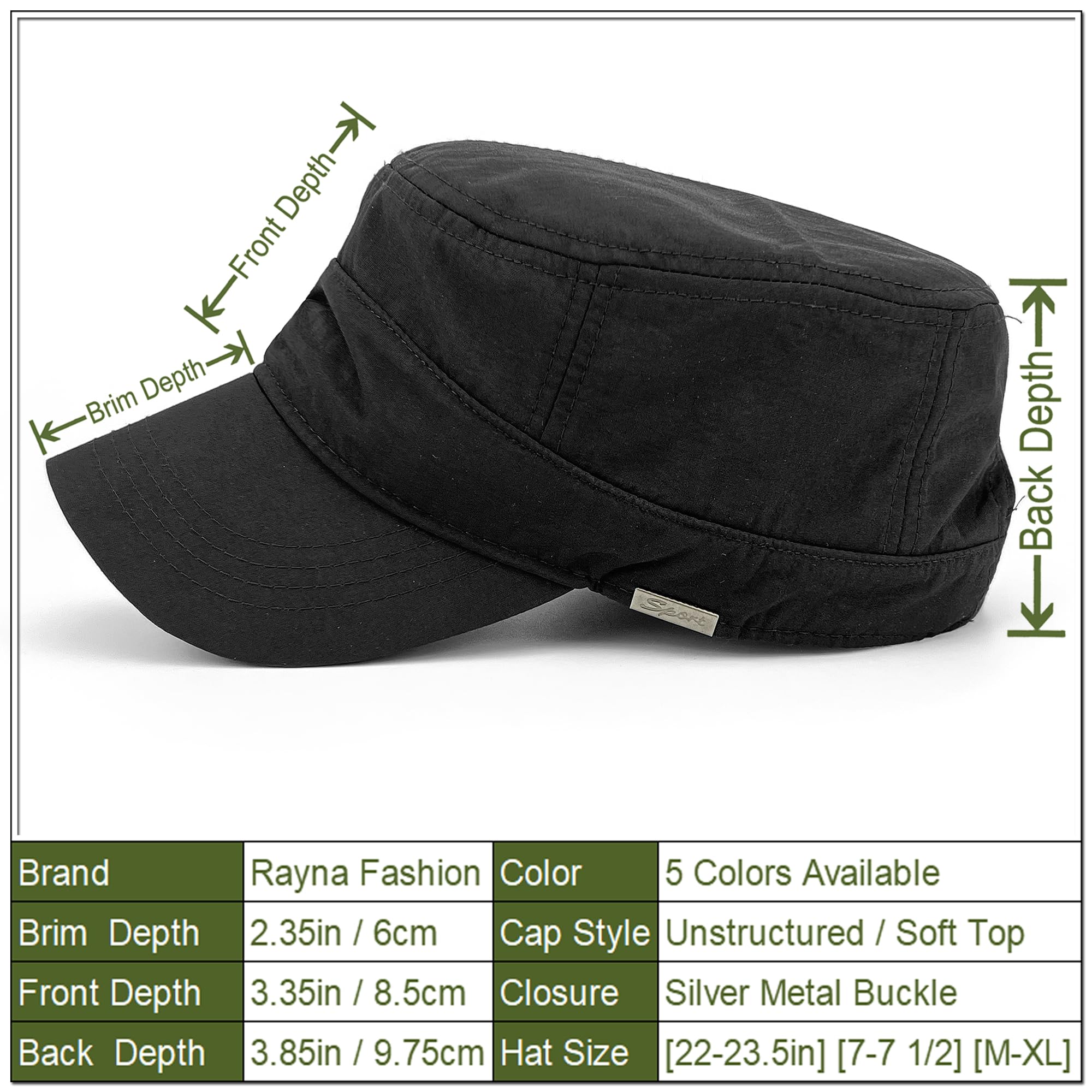 Quick Dry Waterproof Military Cadet Hat - Army Flat Top Baseball Cap for Men, Outdoor Sports & Sun Protection - Perfect for Hiking, Camping, and Fishing