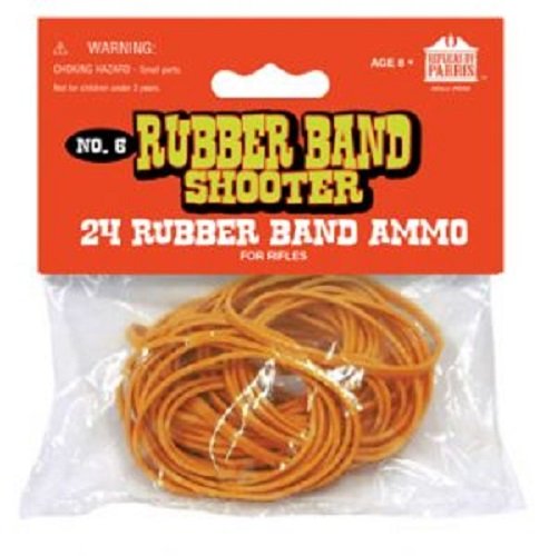 Parris Classic Quality Toys EST. 1936 - 24 Pack #6 Rubber Bands for Toy Rifles | Durable Long Stretch Replacement Bands for Parris Rubber Band Guns | High Quality Elastic Bands for Outdoor Play, Target Practice & Kids Toy Gun Accessories