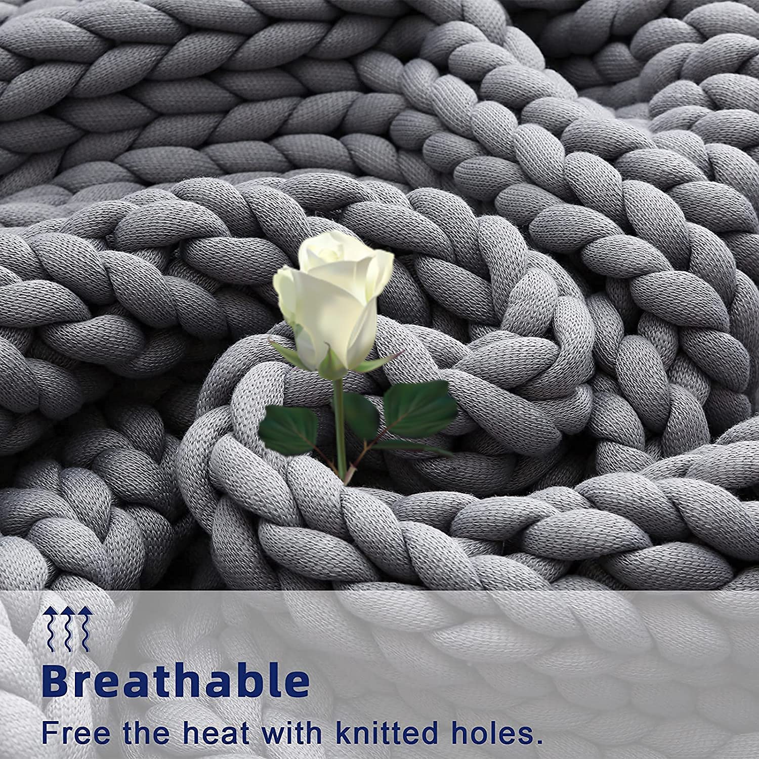 Handmade Chunky Knit Weighted Blanket 60
