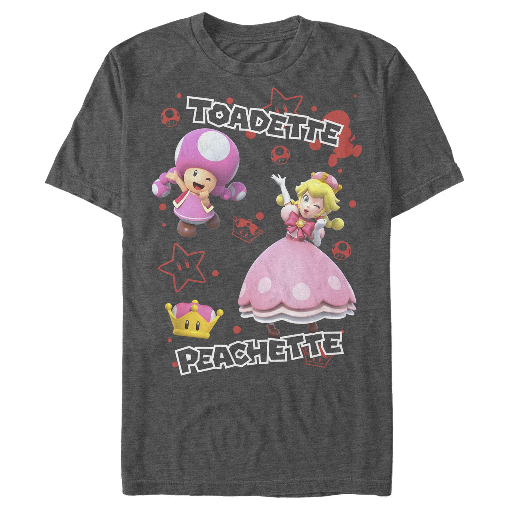 Nintendo Toadette & Peachette Graphic T-Shirt for Men - Fun Gaming Tee for Parties, Cosplay & Casual Wear