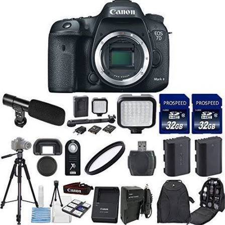 Canon EOS 7D Mark II 20.2MP DSLR Camera with 55-250mm IS Lens & 32GB Bundle - Professional HD 1080p Video for Photography, Travel & Sports Shooting