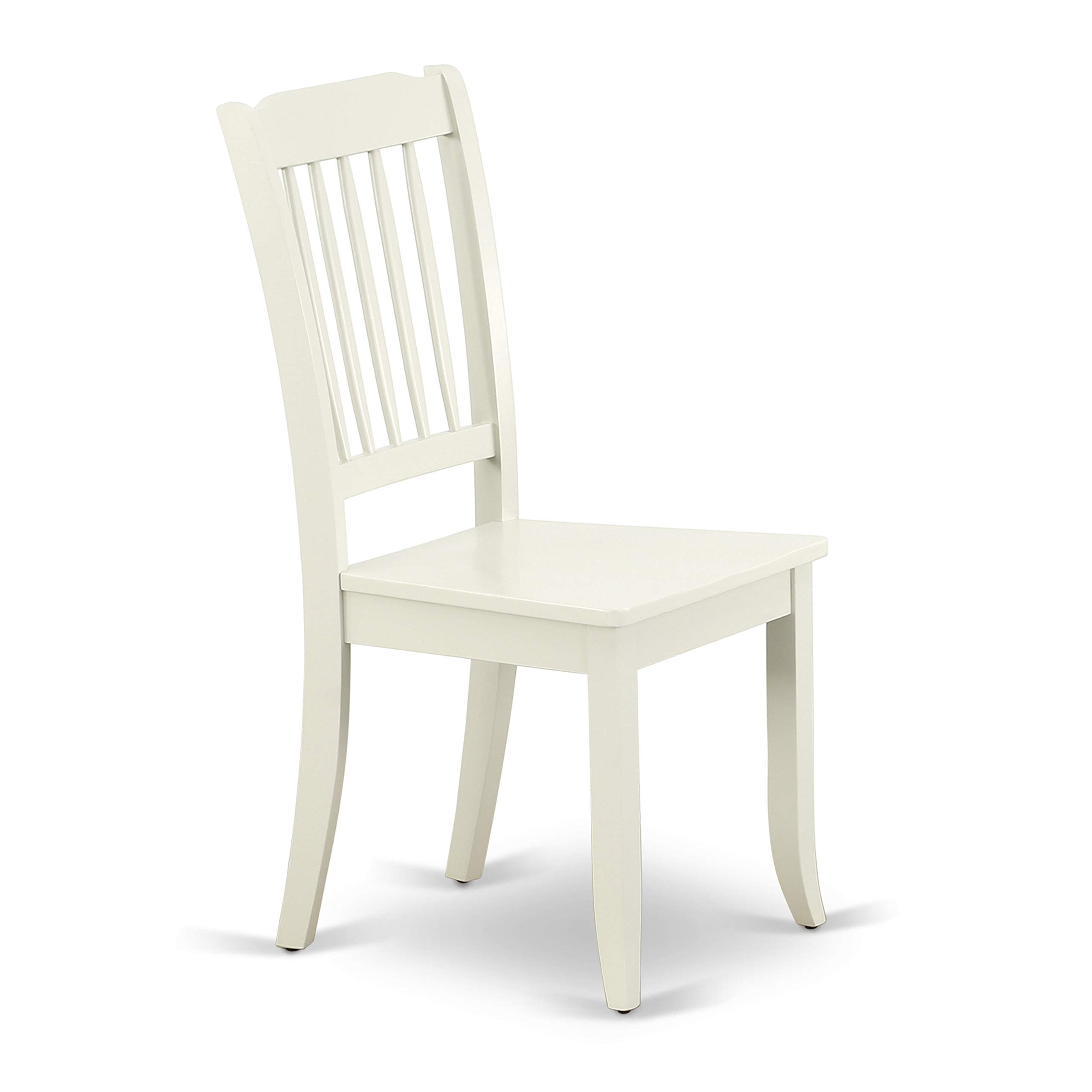 East West Furniture NDDA3-LWH-W 3-Piece Kitchen Table & Chairs Set - 30x48 Inch Rectangle Dining Table with Drop Leaf & 2 Matching Chairs in Linen White | Perfect for Small Spaces, Breakfast Nooks & Cozy Dining Areas